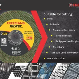 FREEMANS 5-inch Double Net Cut off Wheels Used for Metal and Stainless Steel Cutting Pack of 25 pcs - Green image 3