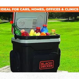BLACK+DECKER BDC24L 24 Litre Thermoelectric Pre-Cool Portable Automotive Car Beverage Cooler & Warmer, Used To Store Beverages, 1 Year Warranty, ORANGE & BLACK image 4
