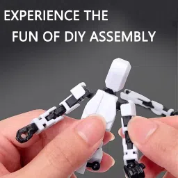 Gozaqe Action Figure Toys,DIY Assembly Dummy 13 Action Figures,Articulated Joints Robot,Desktop Decorations,Gift Idea for Kids & Adults (Black) image 2