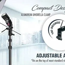 HIFFIN S1 Umbrella Bracket Heavy Duty Flash Light Stand Umbrella Holder B Bracket Speedlite Holder (CNC Aluminium) in Black Color image 5