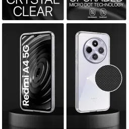 Amazon Brand - Solimo Shockproof Crystal Clear Back Cover Case for Redmi A4 5G I Poco C75 5G | 360 Degree Protection | Protective Design | Transparent Back Cover for Redmi A4 5G I Poco C75 5G image 3