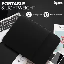 Dyazo 13-13.3" inch Laptop Sleeve case Cover Bag Compatible for All Notebooks Such as Mac Book Pro or Air 2023-2021 M2 M1 with Front Accessories Pocket Neoprene Black image 1