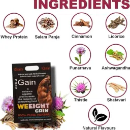 Gain Pure Herbal Powder, Eight Gain Supplement, 100% Natural, Black image 3