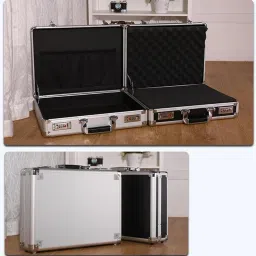 SECRET DESIRE Aluminum Alloy Carrying Case Lightweight Waterproof Briefcase Multipurpose Black Small Buckle image 3