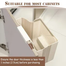 YJPPDD Hanging Trash Can for Kitchen Cabinet Door, 2.64 Gallon Hanging Trash Can with Space-Saving Design, Collapsible Waste Bin for Kitchen,Cabinet Door, Bathroom, RV, Car & Camping (Grey, 10L) image 5