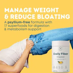 Wellbeing Nutrition Daily Fiber Supplement for Constipation and Weight Loss (GLP-1) | 7g Natural & Organic Prebiotic Fiber, Isabgol Free | For Bloating, Indigestion, Acidity | Pina Colada, 30 Servings image 1