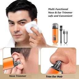 SUPERSTUD Nose Trimmer For Man | Waterproof 3-in-1 Nose, Ear & Eyebrow Hair Trimmer for Men & Women | Compact, Battery-Operated image 3
