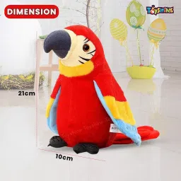 Toyshine Talking Macaw Parrot Repeat What You Say Stuffed Animal Plush Toy Electronic Record Animated Bird Shake Wings Speaking Parrot Pet Toy for Kids Boys Girls - B image 5