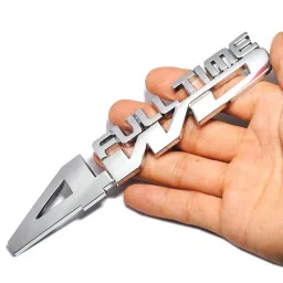 Full Time 4WD 3D Metal Sticker for Kwid 2020 to 2023 Year Onwards Models of Ren-Ault Car 4 Wheel Drive Logo Badges for All Cars & Trucks - Chrome (15.4CM x 2.6CM) image 3