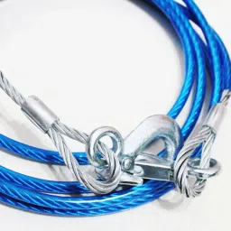 GNEY Premium 4 m Long, 5 Ton Towing Super Strong Emergency Heavy Duty Car Tow Cable Strap Rope with Dual Forged Hooks (Blue, 10mm x 4 m) image 1