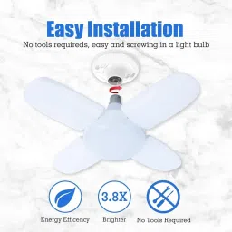 3A BRIGHT LED Ceiling Light, 4 Leaf Fan Design, 28W, B22 Base, White image 3