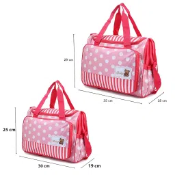 Zest 4 Toyz Diaper Bag, Multi-Function Travel Diaper Bag, Baby Maternity Nappy Changing Bag with Insulated Pocket, Durable Stylish & Waterproof - 2 Piece Set Pink image 3