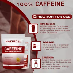 NAKPRO Caffeine Pre-Workout Energy Supplement Powder for Men, Women | Helps in increasing Performance, Focus and Enduarance - 50 Servings (Tangy Orange, 100g) image 4