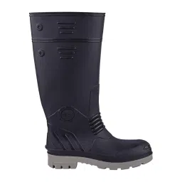 HILLSON Men Tc07Hls0022 Torpedo Safety Gumboots With Steel Toe (Black-Grey, Uk Size 7) image 1