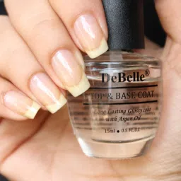 DeBelle Nail Care Nail Polish | Transparent| Enriched with Argan Oil| 15ml (Top & Base Coat) image 1