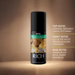 Riya Black Rock, Bindas Grey, Women Spray and Born Rich | Pack of 4| 40 ml Each | Long Lasting Deodorant for Men image 1
