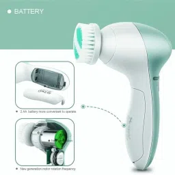 ALWAFLI 5 in 1 Facial Cleansing Spin Brush Set with 5 Exfoliating Brush Heads - Electric Face Scrubber Cleanser Brush - Face Brush for Gentle Exfoliation and Deep Scrubbing (Multicolor) image 2