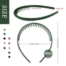 vorset 6 PCS Thin Hair Bands with Teeth, Plastic Headbands for Girls, Non-Slip Teeth Comb Headbands - 6 Colors, Short Morandi Hair Accessories image 3