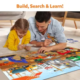 Skillmatics Floor Puzzle & Game - Piece & Play Construction Site, Jigsaw & Toddler Puzzles, Educational Toy, Gifts for Boys & Girls Ages 3, 4, 5, 6, 7 (48 Pieces, 2 x 3 feet) image 5