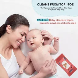 Alife Cure Gentle Baby Wipes With Lid, 72 Wipes, 98% Water, pH Balanced, Paraben Free, Pack of 2 image 2