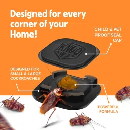 KNOQ AWAY Cockroach Bait, Alternative to Anti-Cockroach Gel, Roach Paste, Roach Gel, RoachPellet/Powder & Cockroach Spray. Repellant for Home,Kitchen, & Hotels (Pack of 3 Baits) image 1