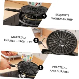 BBQ Round Plate Cooker Plate Stovetop Simmer Ring Disc for Electric and for Gas Stove Glass Cooktop Converter Flame Guard Induction Hob Pans Cooker Diffuser Plate Adapter Plate Coffee Milk image 2