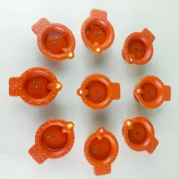 Water Sensor Eco-Friendly Led Diyas Candle E-Diya, Warm Orange Ambient Lights, Battery Operated Led Candles for Home Decor, Festivals Decoration Diwali Lights (36 pcs Set) image 5