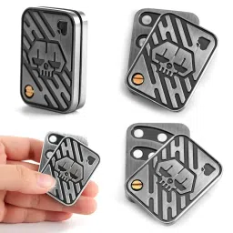 Stress Relief Toys Adults, Fidget Slider, Relaxation Fidget Toys Adults Portable Fidget Gifts Slider Applicable to Boys or Fathers Poker Toy (Silver) image 4