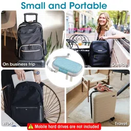 EVA Waterproof SSD Carrying Case with Plush Lining - Fits SanDisk 500GB/1TB/2TB/4TB Models SDSSDE61/SDSSDE60 - Compact Travel Storage Bag with Accessory Pouch, Shock-Proof, No SSD. image 4