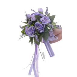 Enakshi® Wedding Bouquets Rustic Style for DIY Bridal Shower Valentine's Day Ceremony Violets|Home & Garden | Wedding Supplies |Flowers, Petals & Garlands|1 Wedding Bouquet image 1
