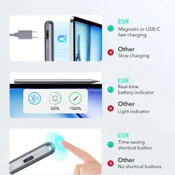 ESR Magnetic Wireless Charging iPad Pencil, 2nd Generation Stylus Pen for iPad, Digital Pencil Pro for ipad 11/10th,iPad Pro 12.9" / 11"(4th/3rd/2nd/1st), iPad Air 5/4, Silver image 5