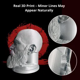 CRYSENDO Kratos Headphone Stand – God of War Inspired Gaming Headset Holder | 3D Printed Material | DIY Paintable & Customizable Gamer Desk Accessory | Ideal Gift for Gamers & Collectors (Grey) image 2