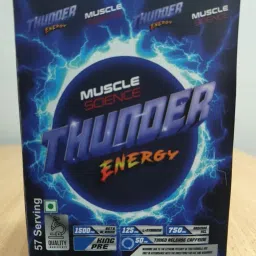 Muscle Science Thunder Energy 30 Serv. Pre Workout | 3000 mg Beta Alanine For Endurance | 2500mg Pump Matrix | 190mg Caffeine | 250 mg L- Tyrosine For Energy & Focus (MANGO) image 1