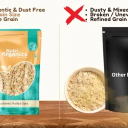 NutriOrganics Rolled Oats 1 Kg - Diet Food | 100% Wholegrain Jumbo Oats | Oats For Weight Management | High Fibre Breakfast | Rich In Protein image 5