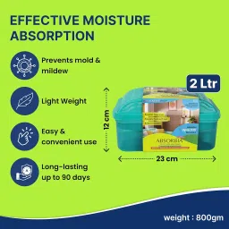 Absorbia Moisture Absorber |800g spill proof reusable box with refill pouch for room wordrobe image 1