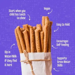 Early Foods - No Maida No Refined Sugar - Pack of 2 - Ragi Teething Sticks with Sesame | Sweetened with Jaggery | Food Teethers | Ragi Snack for Kids | Lunch Box Snack 150g image 5