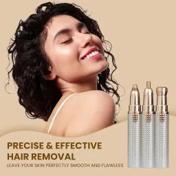 NEXORA 3 in 1 Eyebrow Trimmer for Women, Rechargeable Facial Hair Remover with Replaceable Heads, Professional Painless Personal Hair Removal Eyebrow Razor with Indicator Lights image 3