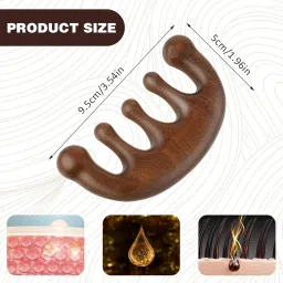 Flavoma Natural Wood Wide Tooth Hair and Scalp Massager Comb | Gua Sha comb for scalp | Multifunctional Meridian Massage Comb | Ideal for Head and Neck Massage | Scalp Massage No Static Head Massager Tool Physical Therapy image 2