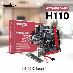 Frontech H110 Motherboard, LGA 1151, Supports Intel 6th–9th Gen i3/i5/i7/Celeron/Pentium, DDR4 32GB, HDMI, VGA, USB 3.0, M.2 NVMe, 3-Year Warranty (FT-0493) image 1
