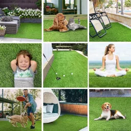 HBM 20 MM Artificial Grass Turf Indoor/Outdoor Rug Synthetic Lawn Grass Carpet, Easy Installation Multi-use Astroturf, Pets Dog Turf with Drain Holes (2FT X 2 FT) image 2