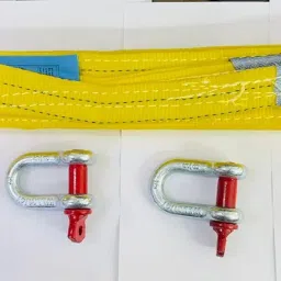 75MM Width 5 Meter Tow Rope Heavy Duty Towing Strap with 2 Qty Car Tow Trailer Hook D-Rings Bow Shackle Nylon Car Toe Cable 3000kg Loading Capacity Towing Rope Carry Up for Truck, Off-Road, SUV image 1