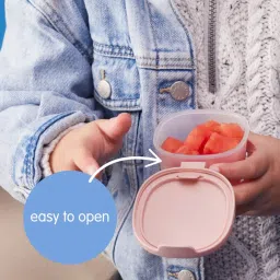 b.box Snack Tubs - Leakproof, Reusable & Portable Snack Containers Pack of 3 - Berry Pink image 1