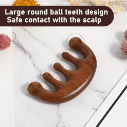 Flavoma Natural Wood Wide Tooth Hair and Scalp Massager Comb | Gua Sha comb for scalp | Multifunctional Meridian Massage Comb | Ideal for Head and Neck Massage | Scalp Massage No Static Head Massager Tool Physical Therapy image 1