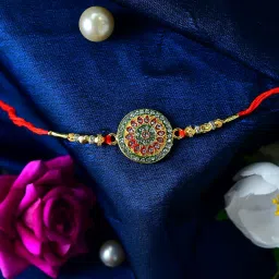 DeoDap Rakhi For Brother Set Of 1 with Silver Color Pooja Coin, Rakhi With Greeting Card, Rakhi For Kids, Brother And Bhabhi, Rakhi With Chocolate, Sweets, Rakhi With Gift, Rakhi Combo (K1_703_CA) image 4