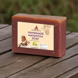 MAVASIVA Handmade Manjistha Soap | Skin Brightening & Tan Removal Soap Bar | Natural, Gentle on Skin | Suitable for All Skin Types | 100g image 3