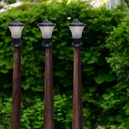 Keyplus Decorative Windsor Gate Light, Post Light for Garden & Pillar, Polycarbonate Unbreakable Plastic, B22 Holder, Size 22x33cm, Bulb Not Included, Black Finish Pack of 3 image 1