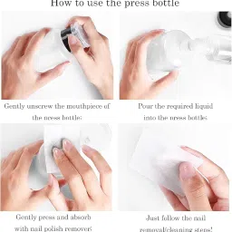 Gel Nail Polish Remover 1000 PC Lint Free Nail Wipes Cotton Pads With 1PCS Push Down Pump Dispenser Empty Bottle for Soak Off Gel Polish Remover Acrylic Nail Remover - Multi image 4