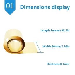 DryiC Brass Metal Thin Sheet Foil Plate Brass Sheet Metal Off Cuts Sheet Metal Material for Craft Decoration, 6cm Wide,Thickness:0.1mm image 1