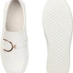 arranque casual Synthetic leather solid buckle ornamented loafers slip on Loafers For Women image 4