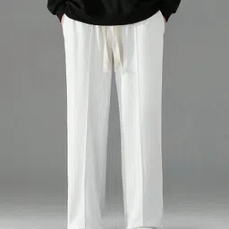 zimist Men Solid White Track Pants image 3